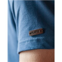 Футболка-поло из фактурного трикотажа