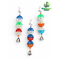 Игрушка для птиц «Дискотека», 20×4 см, с 3 шариками, цвет МИКС