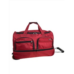 Сумка дорожная на колесах c выдвижной ручкой, цвет красный