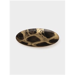 Тарелка подстановочная Magistro Brown Marble, d=33 см, стекло, коричневая