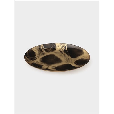 Тарелка подстановочная Magistro Brown Marble, d=33 см, стекло, коричневая