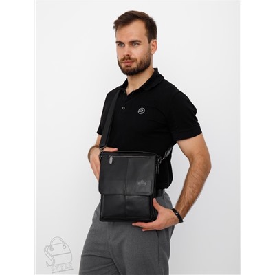 Сумка мужская кожаная 7618Z black Zinimsk в Новосибирске