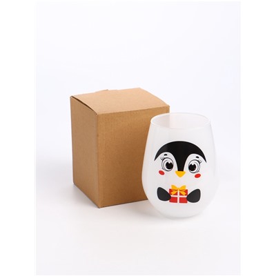 Стакан стеклянный новогодний «Пингвин», 620 мл
