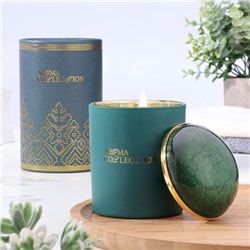 Ароматическая свеча в стакане Aroma collection, 260 г, белый чай, в тубусе, соевый воск