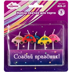 Свечи для торта 5 шт. Машинки BCD-31 BOOMZEE