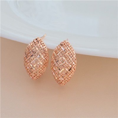 Серьги ювелирная бижутерия коллекция "Дубай" покрытие позолота с алмазной гранью, арт.213.462