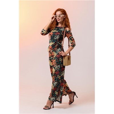 Брюки 7411 (Листья на зелёном)