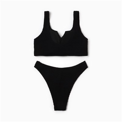 Купальник раздельный фактурный MINAKU, черный размер 42