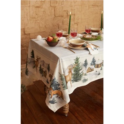 Скатерть новогодняя «Этель» Forest animals, 150×110 ±2 см с ГМВО, 100% хлопок, саржа 190 г/м²