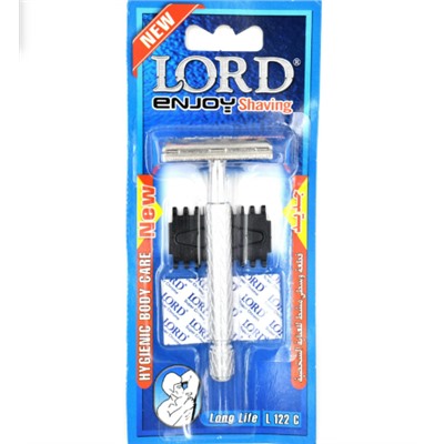 Станок для бритья Классический Т-образный Lord L-122 C HYGIENIC BODY CARE Металл c головкой закрытого типа (+1 лезвие) (Египет)