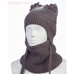 02-17-S Комплект для девочки (шапка+снуд) (50-52)