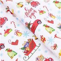 Бумага упаковочная новогодняя глянцевая «С Новым годом!», 70×100 см, 1 лист