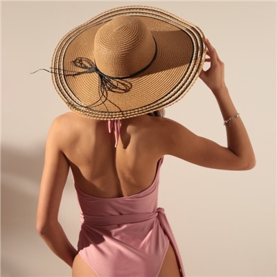 Шляпа женская с широкими полями MINAKU, светло-коричневая, размер 58