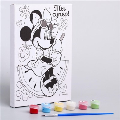 Картина по номерам для детей «Минни Маус», 21×15 см