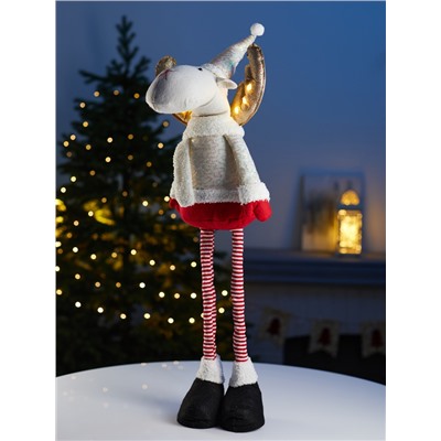 Фигура текстиль «Лосик» 55-84 см, телескопические ножки, 1 LED, от батареек AG10×3, свечение тёплое белое