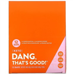 Dang, Keto Bar Variety Pack,  12 Bars, 1.4 oz (40 g) Each