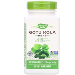 Nature's Way, Готу кола, 950 мг, 180 веганских капсул