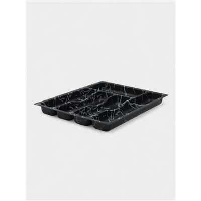 Лоток для столовых приборов в ящик BARONESS «Пегас», 36×29×5 см, 5 отделений, пластик, чёрный