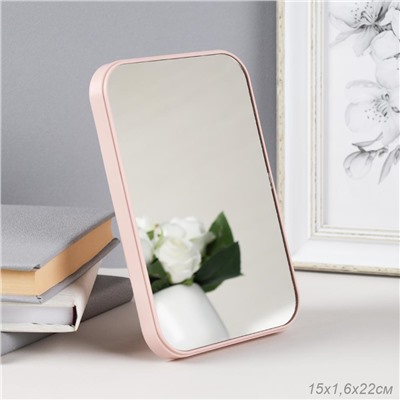Зеркало настольное розовое 15*1,6*22 / U846 /уп 50/100 розовое