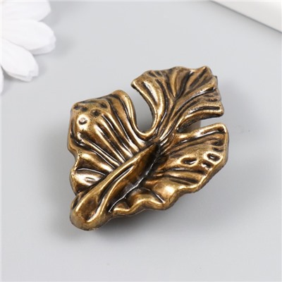 Ручка для шкатулки латунь «Экзотические листья», набор 2 шт., 5×7×2 см