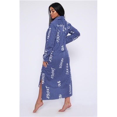 Платье-рубашка 55059 (Индиго/узор)