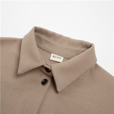 Костюм женский (рубашка, брюки) MINAKU: Casual Collection, бежевый, размер 52