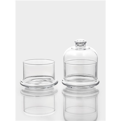 Ёмкости сервировочные Patisserie, 210 мл, с крышкой, набор 2 шт., стекло, прозрачные