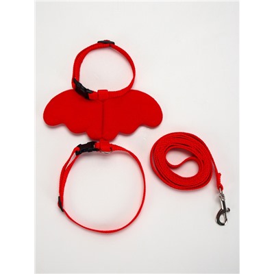 Комплект амуниции «Ангел», размер XS, шлейка 19-26 см, поводок 120×1 см, красный