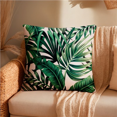 Наволочка декоративная Этель «Тропики» 40×40 см, велюр, 100% п/э
