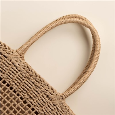 Сумка женская SL Home, ручное плетение, хлопок, длина ручек 18.5 см, 40×27 см