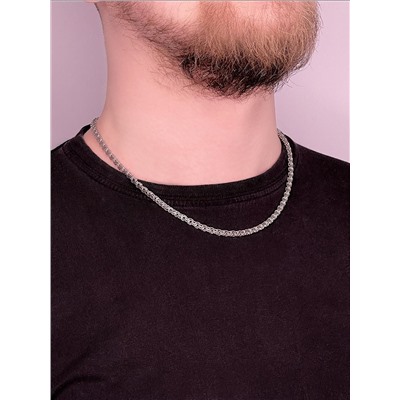 Цепь из серебра Москвичка родированная, сечение 0,7 925 пробы москвичка 0,7