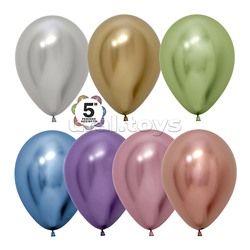 Шар (5''/13 см) Reflex, Зеркальный блеск, Ассорти, хром, 50 шт.
