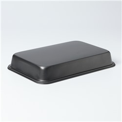 Противень Доляна «Прямоугольник. Жаклин», 32×22×4.5 см, антипригарное покрытие, цвет чёрный