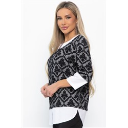 Джемпер Нежный акцент (черно-белый) Б14851-18М