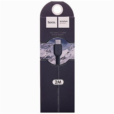 Кабель USB - Type-C Hoco X20 Snow Storm 12W 200см 2,4A  (black)