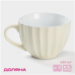Кружка Доляна «Ноэми», 430 мл, керамика, бежевая
