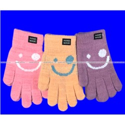 Перчатки подростковые из шерсти и кашемира "Смайлик" арт. 0663