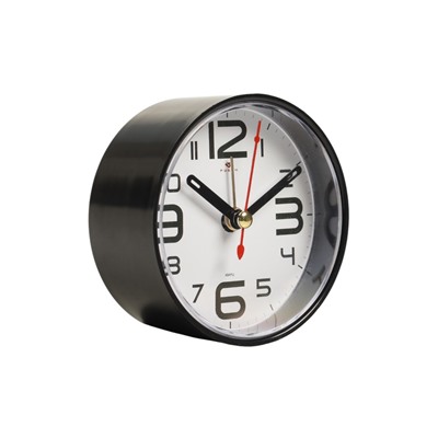 Будильник-часы настольные «Классика», 8×8 см, от батарейки АА, чёрный
