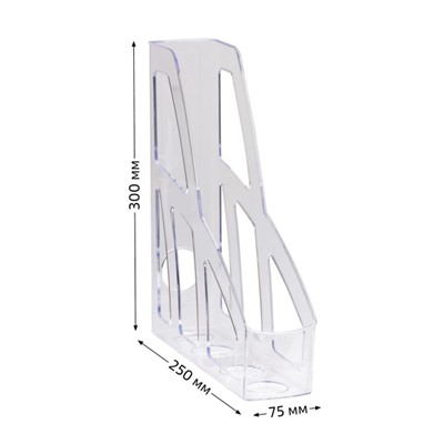 Лоток для бумаг вертикальный  75 мм Лидер прозрачный ЛТ130/ЛТВ-30454 Стамм