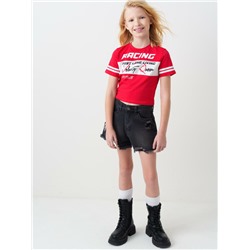 Шорты текстильные джинсовые для девочек