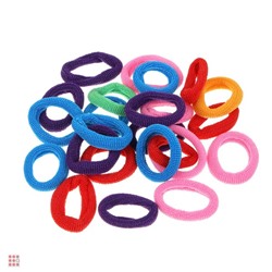 Резинки для волос 24шт, d3см, полиэстер, 6 цветов