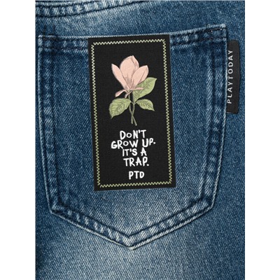 Брюки текстильные джинсовые утепленные для девочек