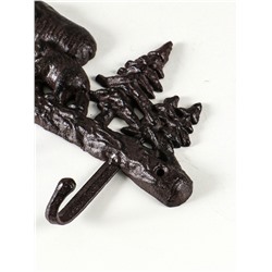 Настенные крючки декоративные «Медведь с медвежонком в лесу», чугун, 14.5×33×2.5 см