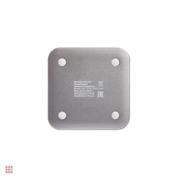 Беспроводное зарядное устройство Qi, 15W, быстрая зарядка, стеклян.паналь, серый