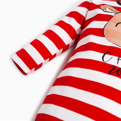 Комбинезон детский «Крошка Я. Оленёнок», рост 62-68 см, красный, белый