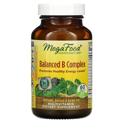 MegaFood, сбалансированный комплекс витаминов группы В, 60 таблеток