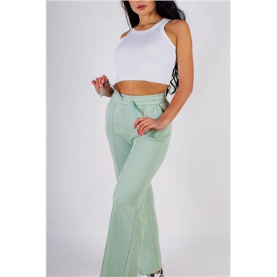 Трикотажные брюки со стрелкой, на резинке (Бирюза)