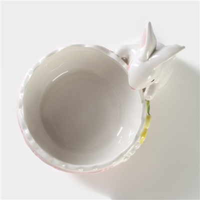 Конфетница Доляна «Зайка», 250 мл, доломит, розовая