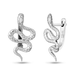 Серьги, без вставки, Змейка
