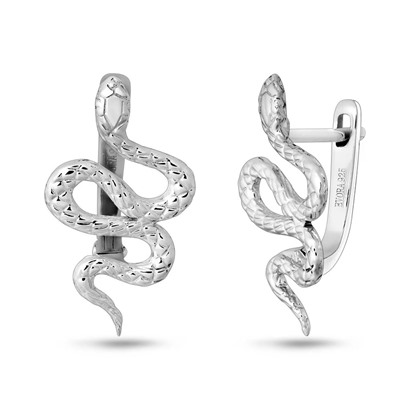 Серьги, без вставки, Змейка